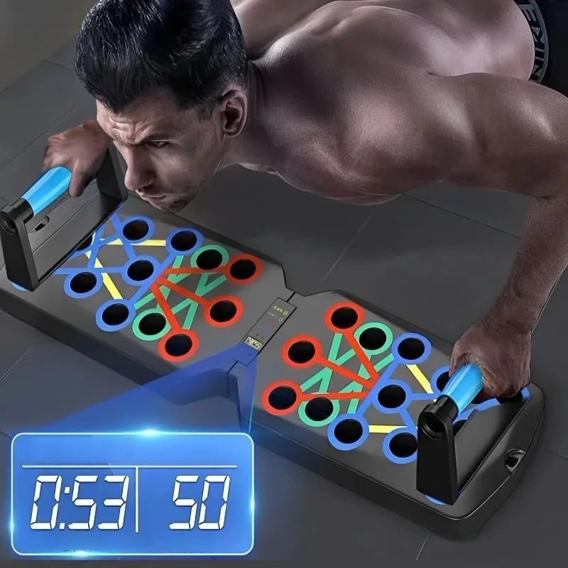 Push Up Board - مجموعة لوحة الضغط المحمولة متعددة الوظائف،